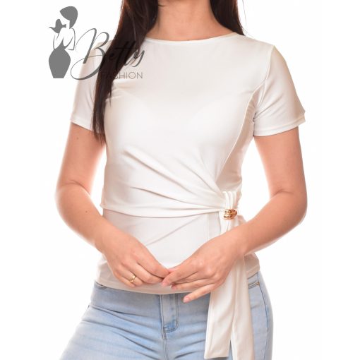 White Top with Jewelry Embellishment S/M