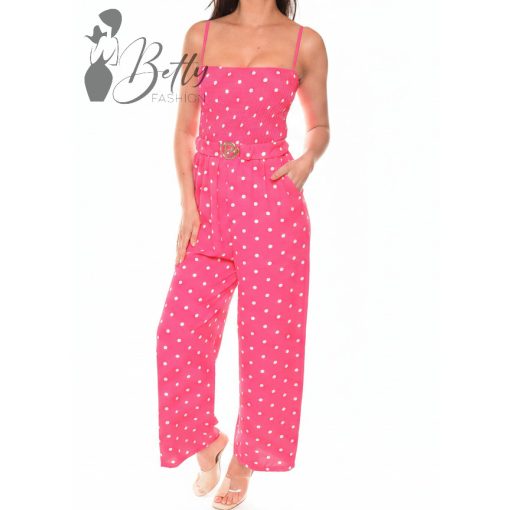 Pöttyös, bő szárú overáll + öv S-M-L