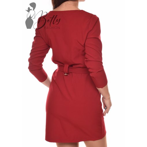 Bordó színű, díszgombos ruha S-M