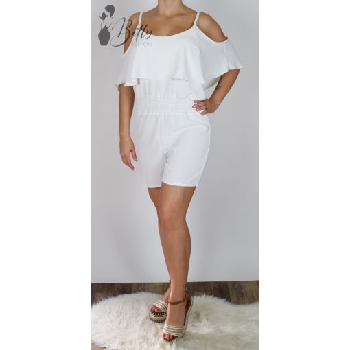 Vállvillantós, felül fodros overáll S/M