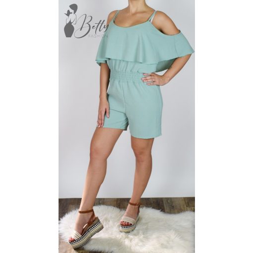 Vállvillantós, felül fodros overáll S/M