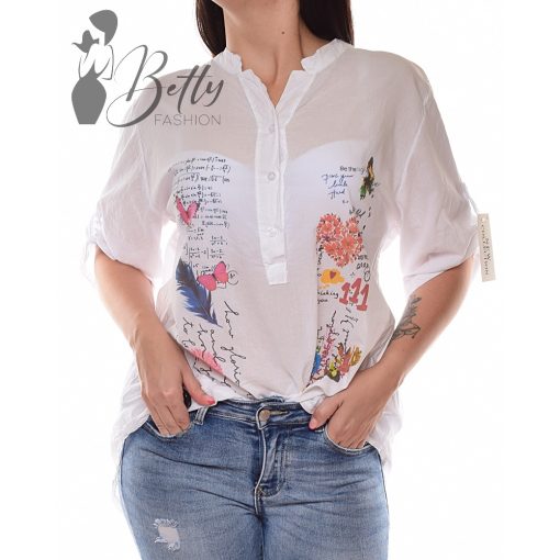 White Top with Jewelry Embellishment S/M