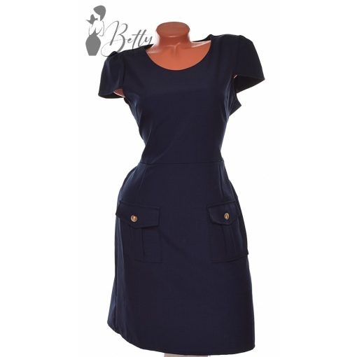 Egyszínű, zsebes ruha S/M