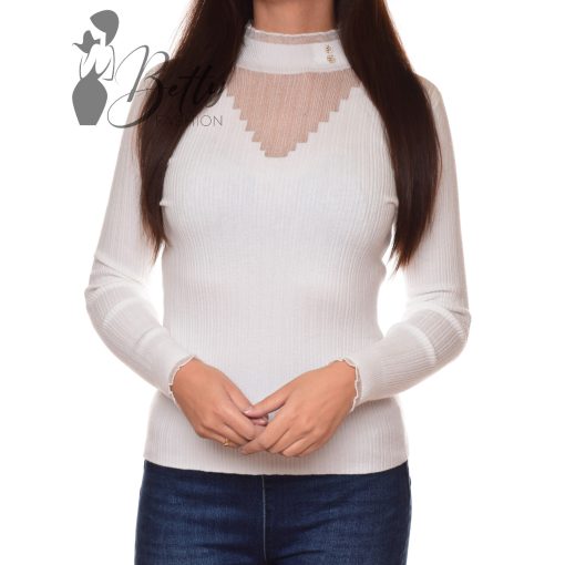 White Top with Jewelry Embellishment S/M