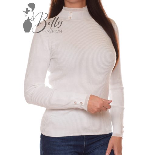 White Top with Jewelry Embellishment S/M