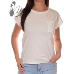 Mellnél zsebes, madeirás felső S/M, L/XL