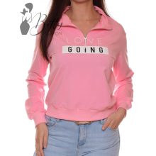 Feliratos, mellig cipzáros, laza pulóver XS/S, M/L, XL/2XL