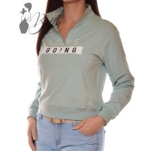 Feliratos, mellig cipzáros, laza pulóver XS/S, M/L, XL/2XL