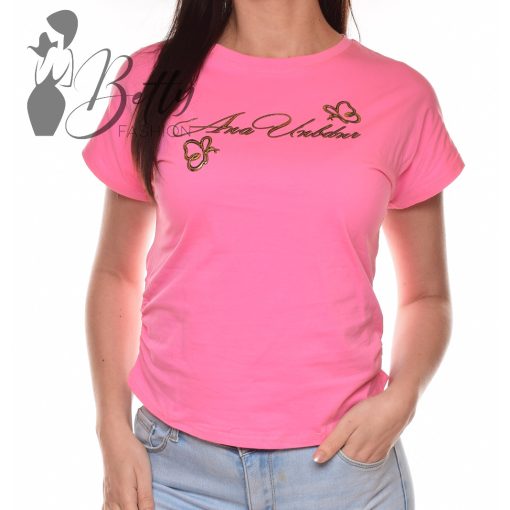 Oldalán ráncolt, feliratos felső S/M, L/XL