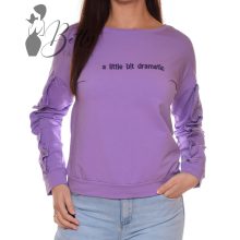 Fodros ujjú, feliratos pulóver S/M, L/XL