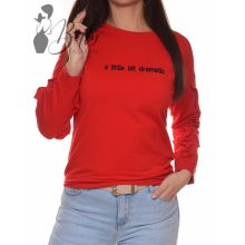 Fodros ujjú, feliratos pulóver S/M, L/XL