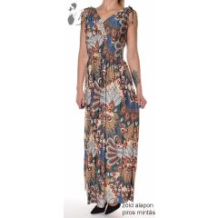 Színes mintás maxi ruha M/L, XL/2XL