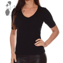 V-kivágású, rövid ujjú, kötött felső S/M, L/XL