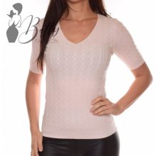 V-kivágású, rövid ujjú, kötött felső S/M, L/XL