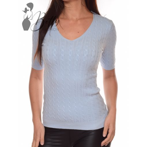 V-kivágású, rövid ujjú, kötött felső S/M, L/XL