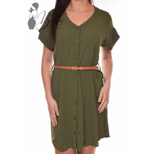 Gombos, derékban öves ruha M/L, XL/XXL