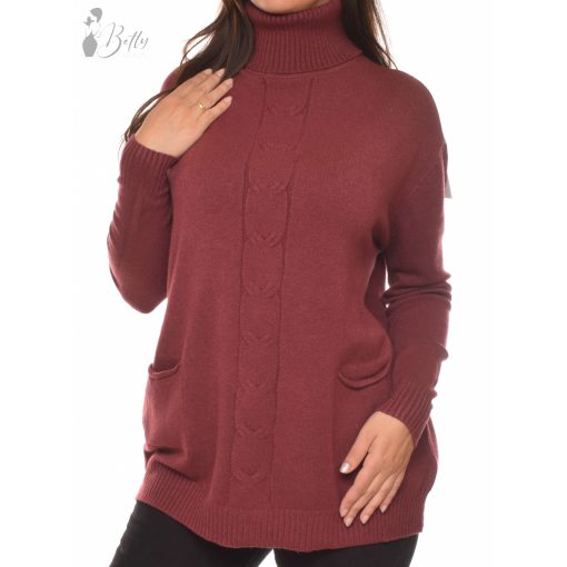 Garbós, zsebes, kötött tunika L-XL-XXL