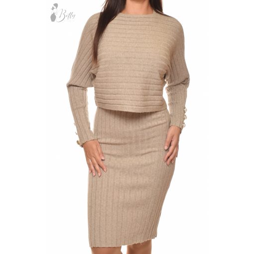Kötött midi ruha + bő felső szettben M/L, XL/XXL