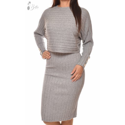 Kötött midi ruha + bő felső szettben M/L, XL/XXL