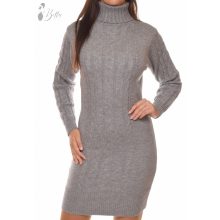Csavart mintás, garbós, kötött ruha S/M, L/XL