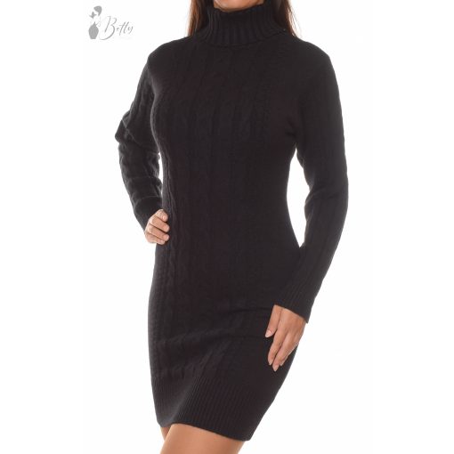Csavart mintás, garbós, kötött ruha S/M, L/XL