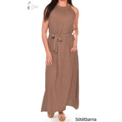   Nyakban és derékban megkötős, egyszínű maxiruha S/M, L/XL
