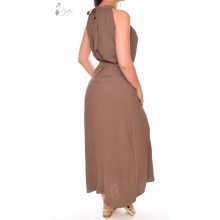Nyakban és derékban megkötős, egyszínű maxiruha S/M, L/XL