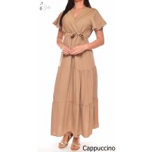 V-kivágású, fodros ujjú maxiruha S/M, L/XL