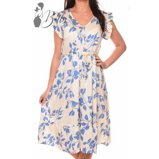 Levélmintás, V-nyakú ruha S/M, L/XL