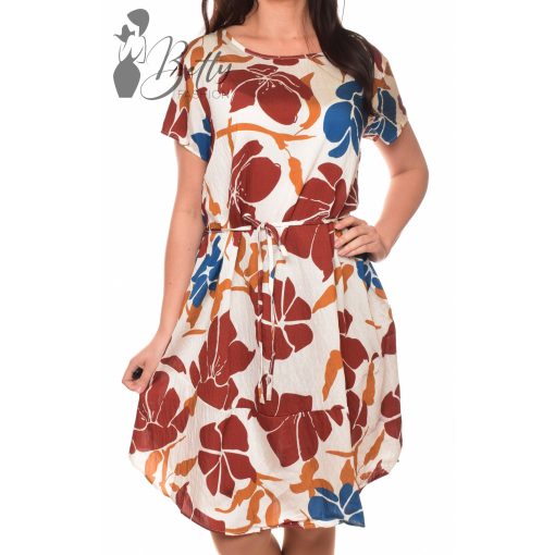 Virág mintás, rövid ujjú ruha M/L, XL/XXL