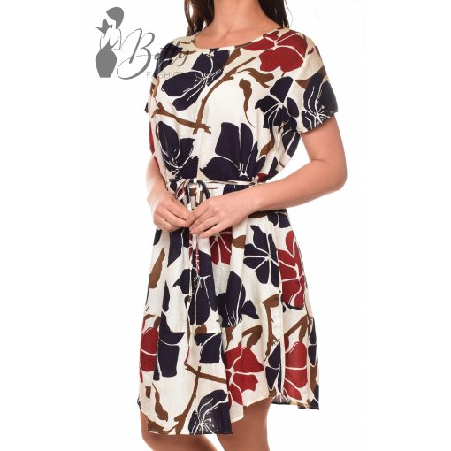 Virág mintás, rövid ujjú ruha M/L, XL/XXL