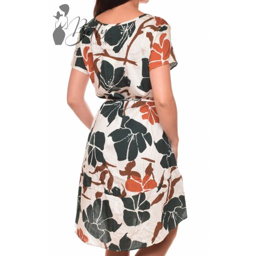 Virág mintás, rövid ujjú ruha M/L, XL/XXL