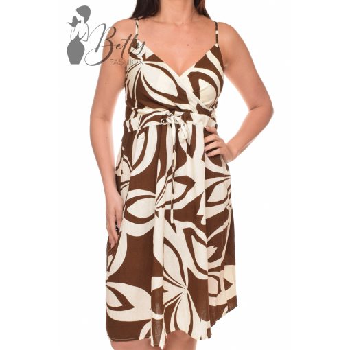 Levélmintás, mellnél átlapolt ruha S/M, L/XL