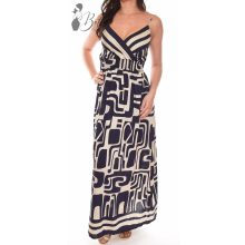 Mellnél átlapolt, mintás maxiruha S/M, L/XL