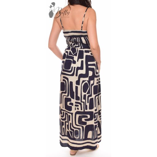 Mellnél átlapolt, mintás maxiruha S/M, L/XL