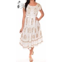 Hímzet arany mintás, lenge ruha M/L, XL/XXL