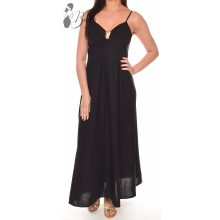 Mellnél fémdíszes, egyszínű maxiruha S/M, L/XL