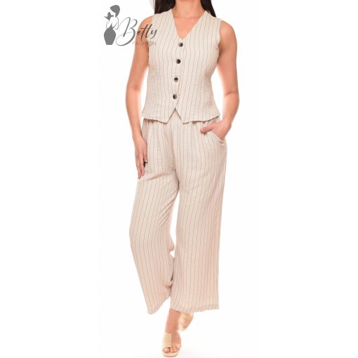 Csíkos, lenvászon anyagú szett S/M, L/XL