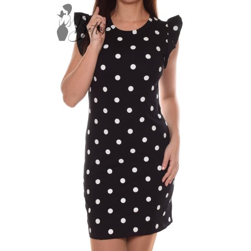 Vállain fodros, pöttyös ruha S/M, L/XL