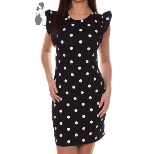 Vállain fodros, pöttyös ruha S/M, L/XL