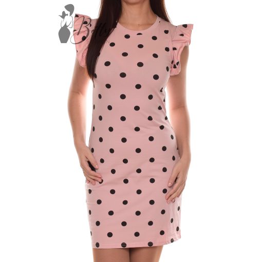 Vállain fodros, pöttyös ruha S/M, L/XL