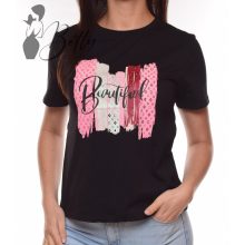 BEAUTIFUL feliratos, laza póló M/L, XL/XXL