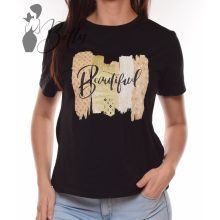 BEAUTIFUL feliratos, laza póló M/L, XL/XXL