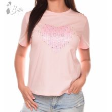 Strasszos szívecske mintás felső M/L, XL/XXL