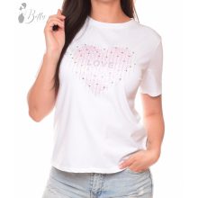 Strasszos szívecske mintás felső M/L, XL/XXL