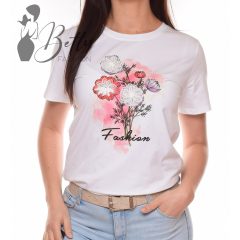 Virágmintás és strasszköves felső M/L, XL/XXL