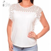 White Top with Jewelry Embellishment S/M