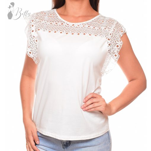 White Top with Jewelry Embellishment S/M