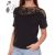 Mellnél és vállán horgolt betétes felső M/L, XL/XXL