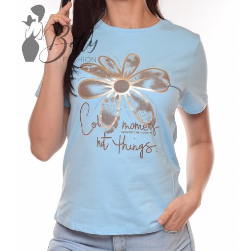 Virágmintás, feliratos felső S/M, L/XL